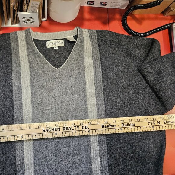 Tehama Clint Men's X-Large Multicolor Alpaca/Wool Blend V-Neck Golf Sweater - Picture 4 of 9